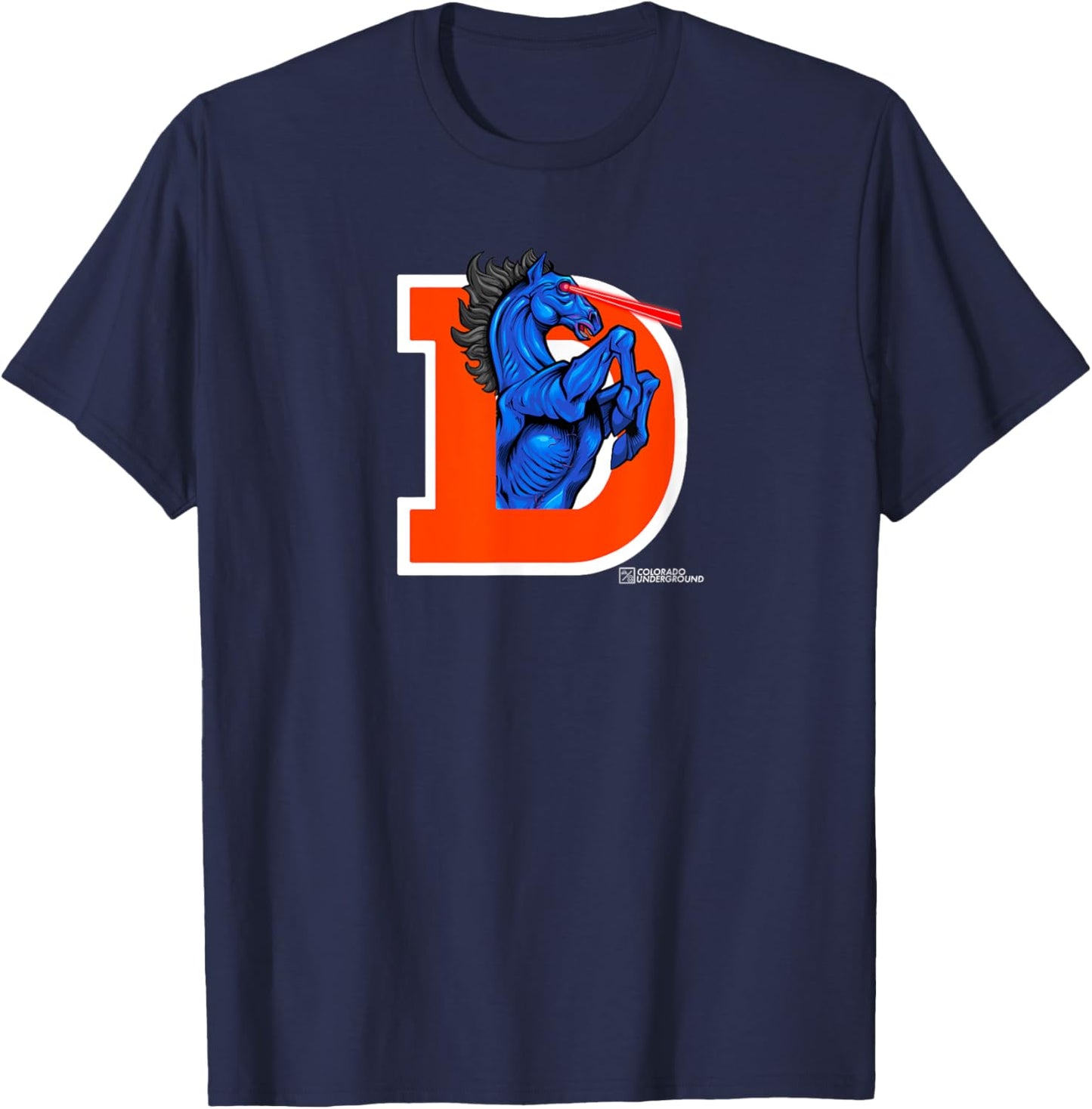 Colorado Legendary Blucifer, Demon Horse at Denver Airport T-Shirt - T-Shirt | Navy