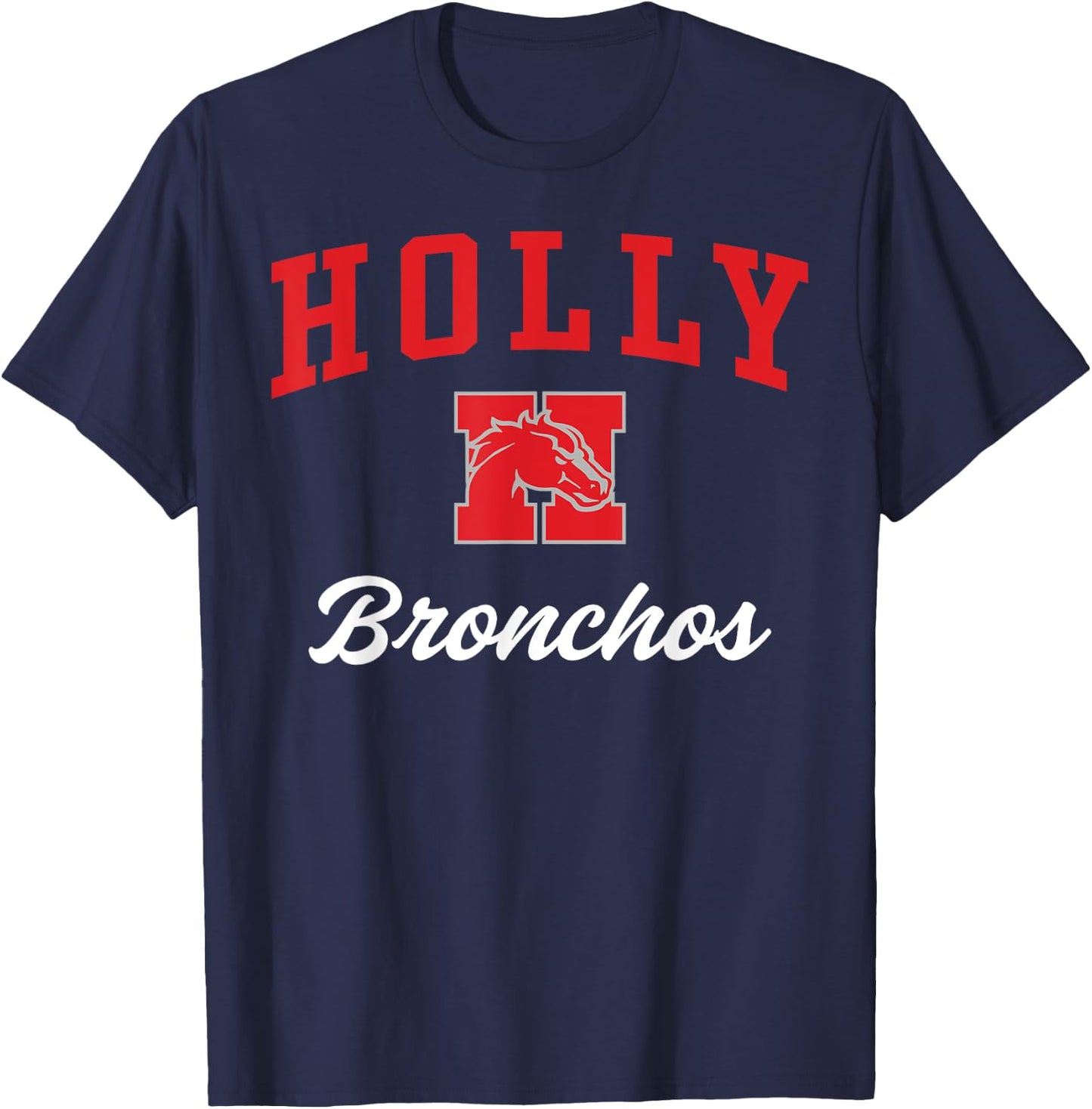 Holly High School Bronchos T-Shirt - T-Shirt | Navy