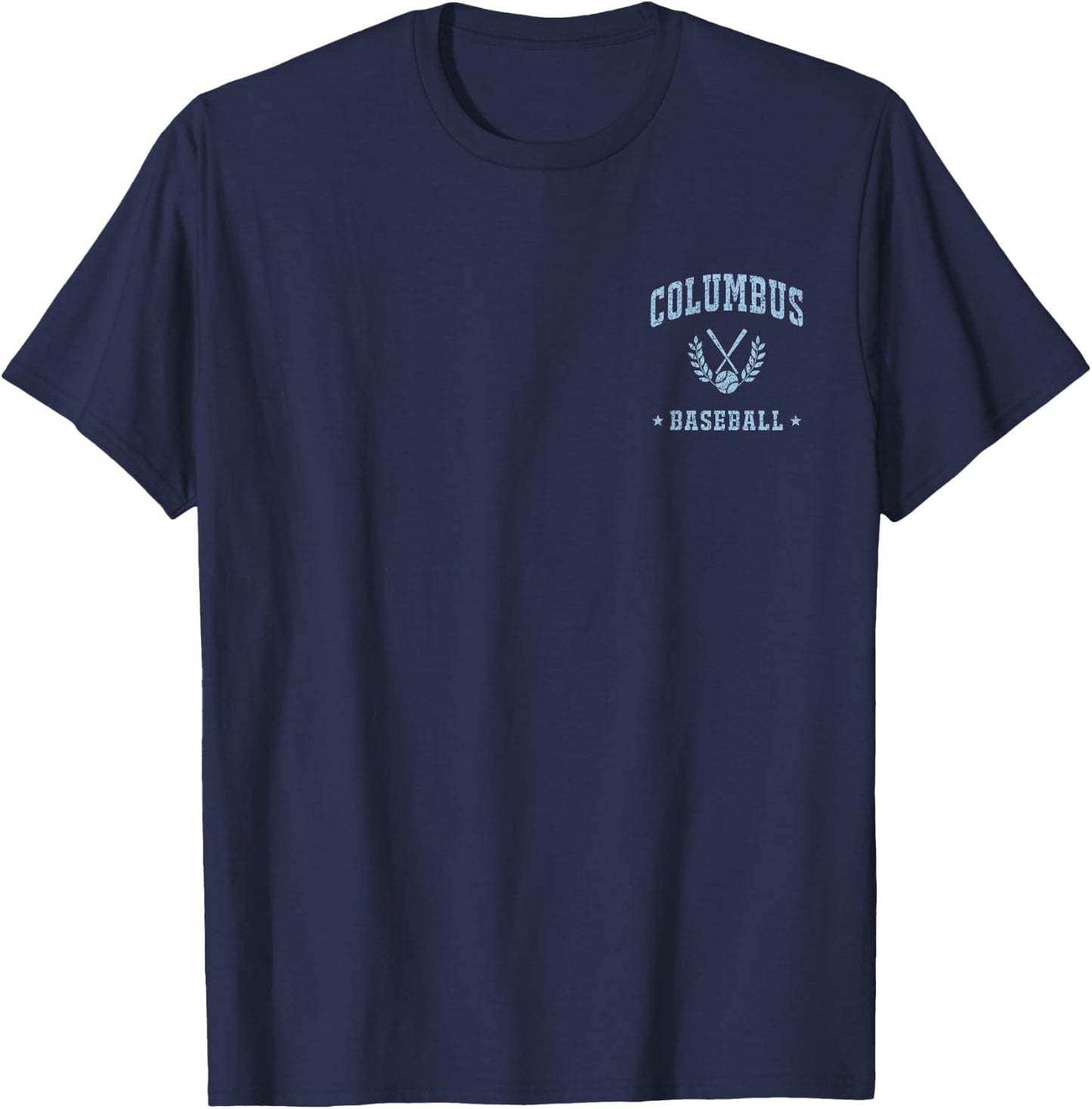 Columbus Baseball Vintage Gameday Retro Baseball Lover T-Shirt - T-Shirt | Navy