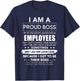 I Am A Proud Boss Of Freaking Awesome Employees T-Shirt - T-Shirt | Navy