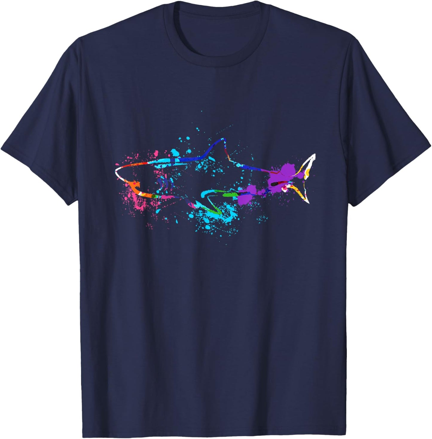 Animal Silhouette Shark Silhouette Hammer Shark Tiger Shark T-Shirt - T-Shirt | Navy