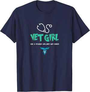 Vet Girl Veterinarian Vet Tech Student Christmas Gift T-Shirt - T-Shirt | Navy