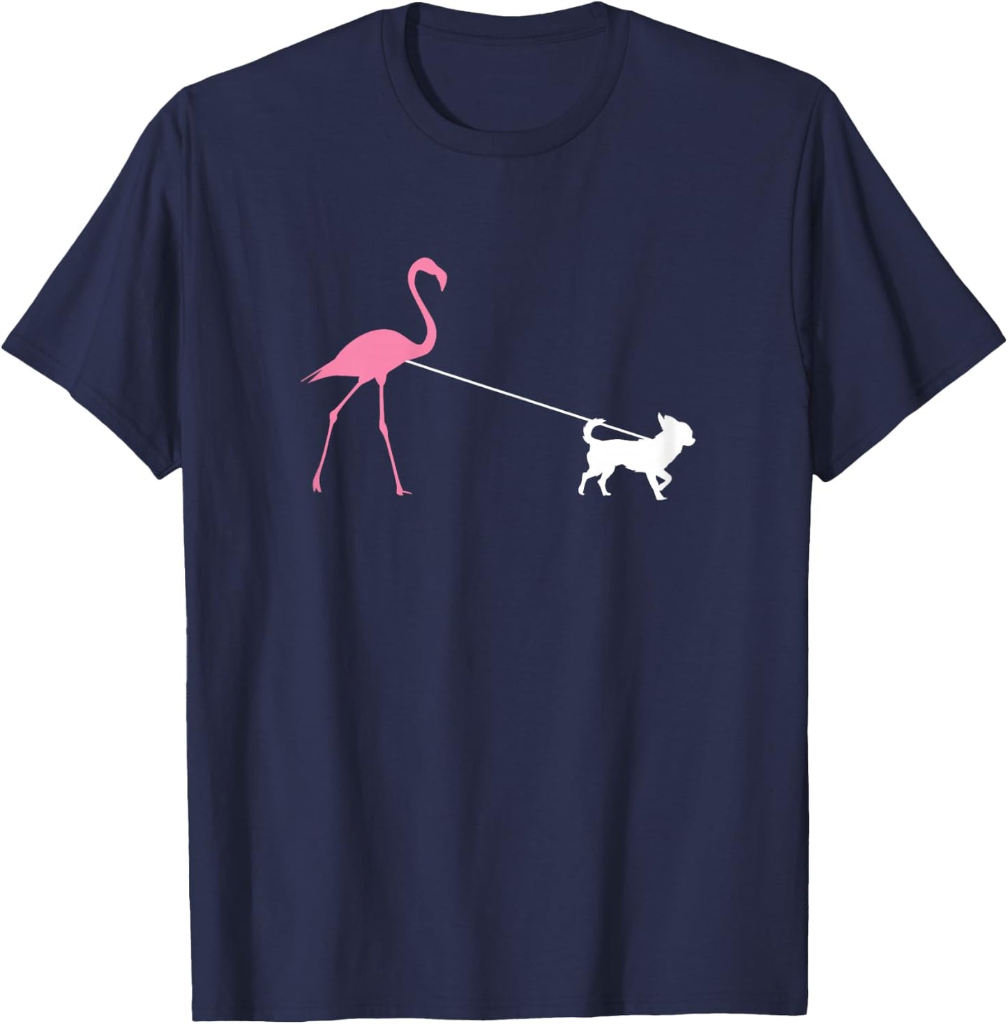 Chihuahua Lover for Dog Mum, Cute Flamingo T-Shirt - T-Shirt | Navy