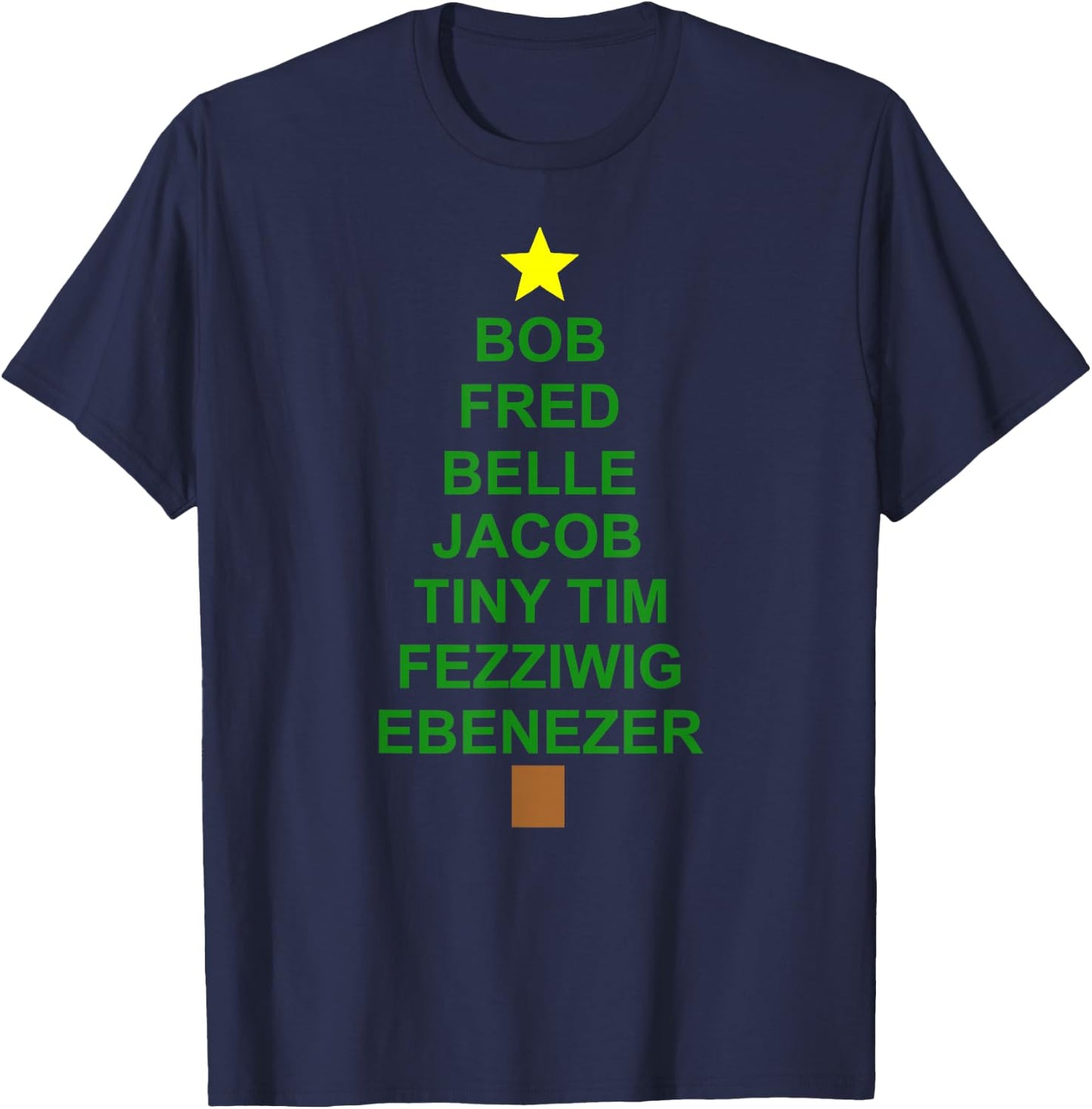 Scrooge Tiny Tim Dickens A Christmas Carol Christmas Tree T-Shirt - T-Shirt | Navy