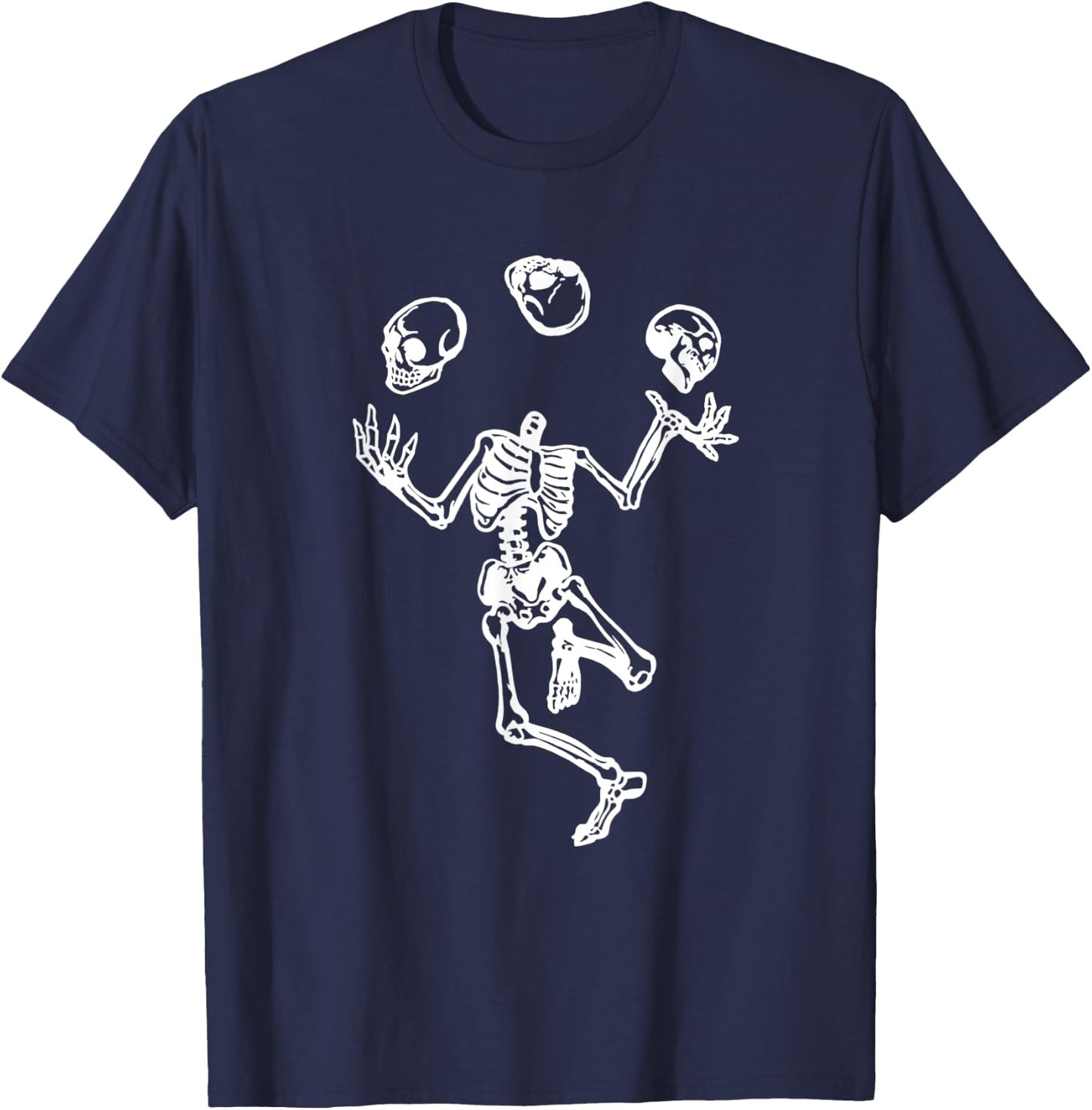 Skeleton Juggling Skulls Halloween Skull Skeleton Juggler T-Shirt - T-Shirt | Navy