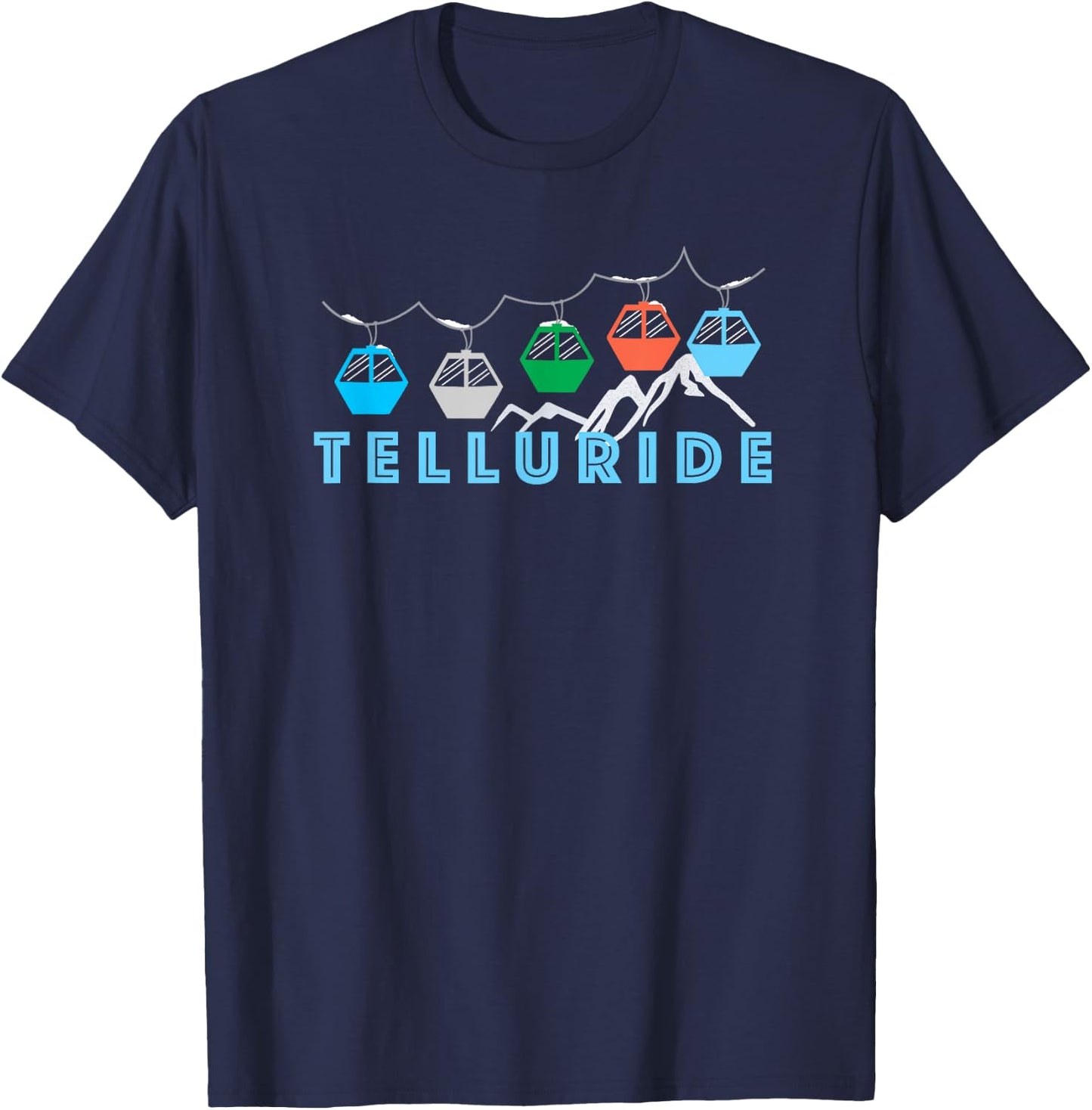 Telluride Ski Mountain Gondola - Telluride, Colorado T-Shirt - T-Shirt | Navy
