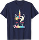 Rainbow Unicorn Valencia apparel Custom Name Gift girls T-Shirt - T-Shirt | Navy