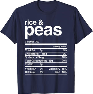 Rice and Peas Nutritional Value T-Shirt - T-Shirt | Navy