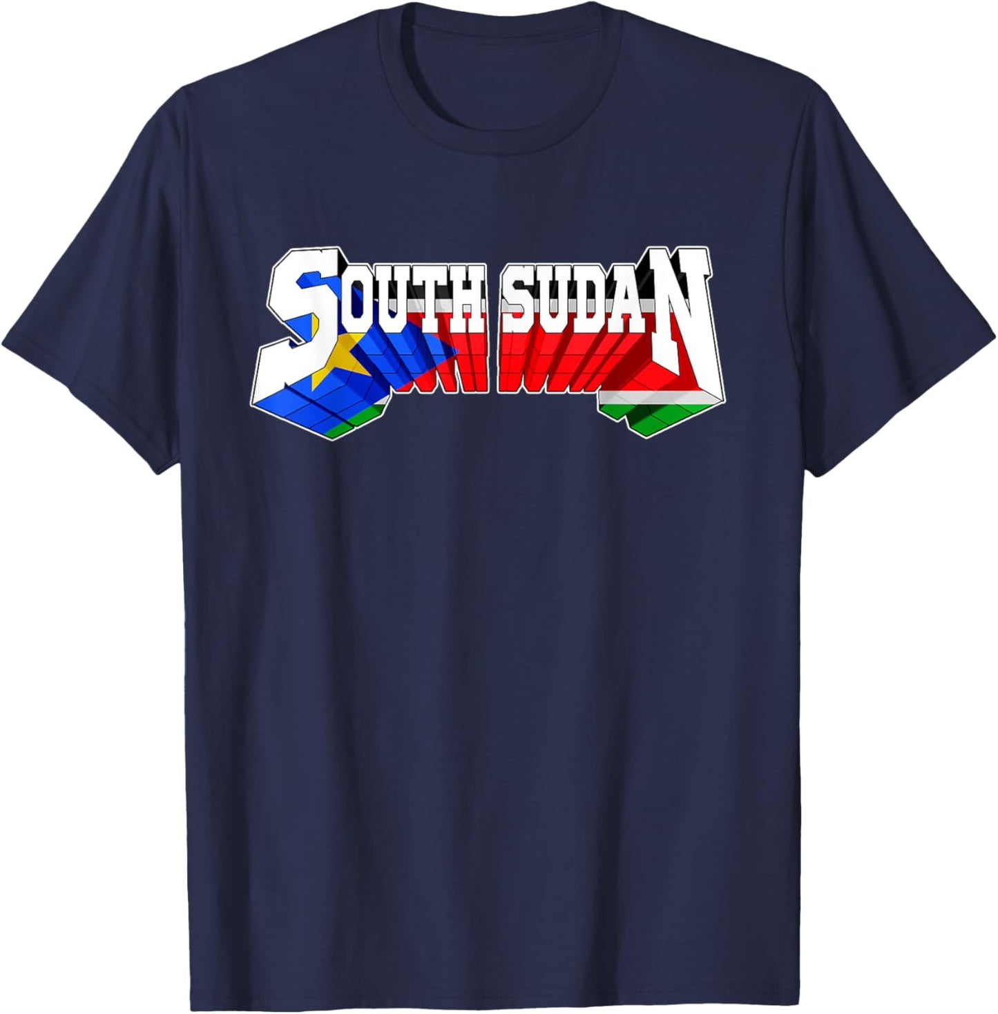 Proud South Sudan Flag South Sudanese T-Shirt - T-Shirt | Navy