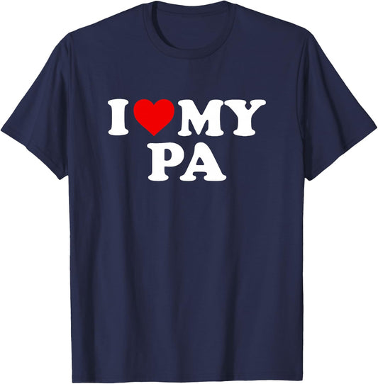 I Love My Pa Design: Toddler, Boy, Girl, Youth, Baby T-Shirt - T-Shirt | Navy