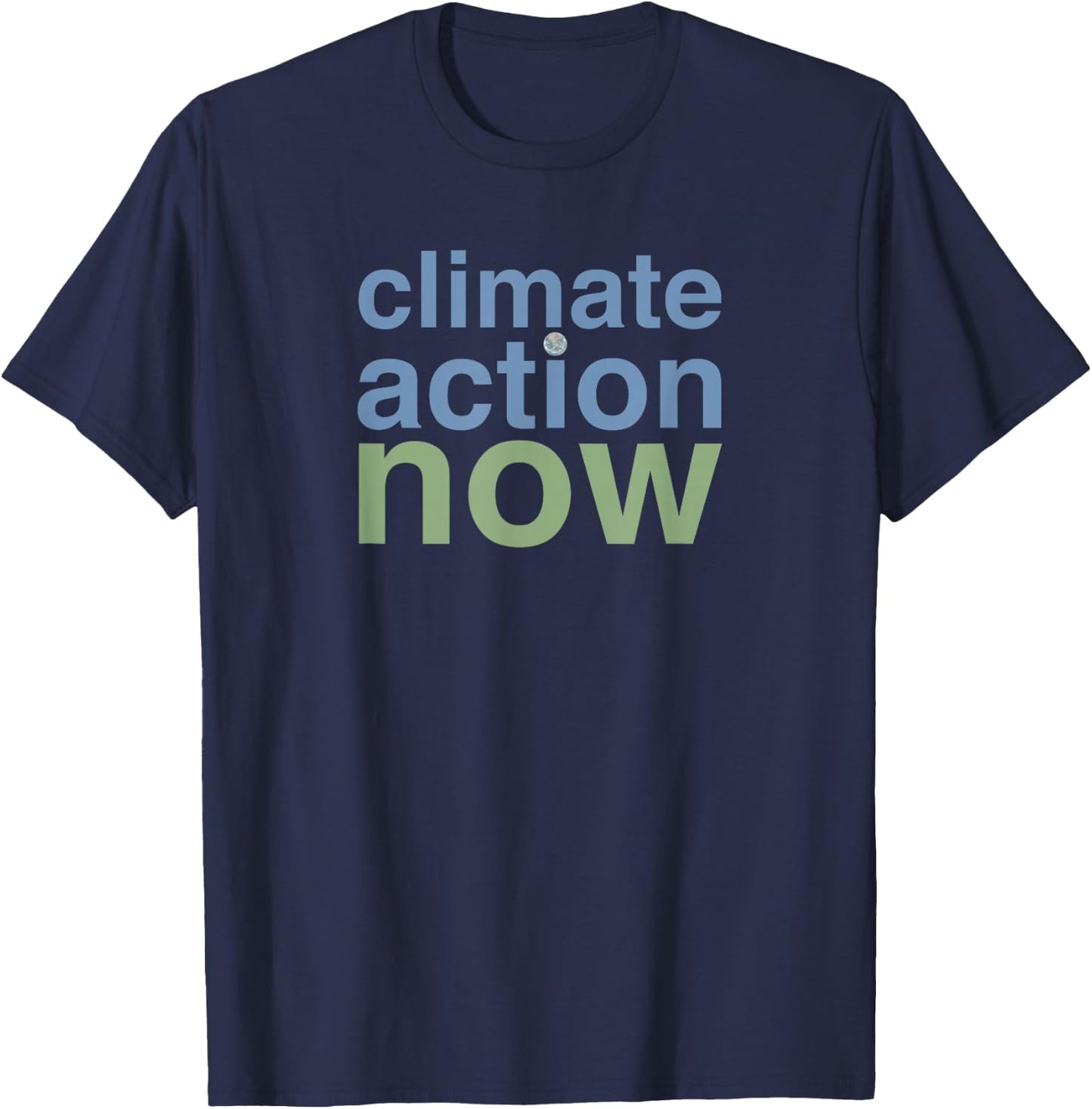 RainFish Graphics 'Climate Action Now' - , Black, Small T-Shirt - T-Shirt | Navy