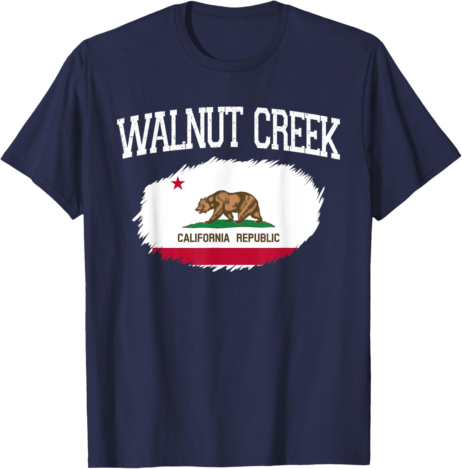 WALNUT CREEK CA CALIFORNIA Flag Vintage USA Sports Men Women T-Shirt - T-Shirt | Navy