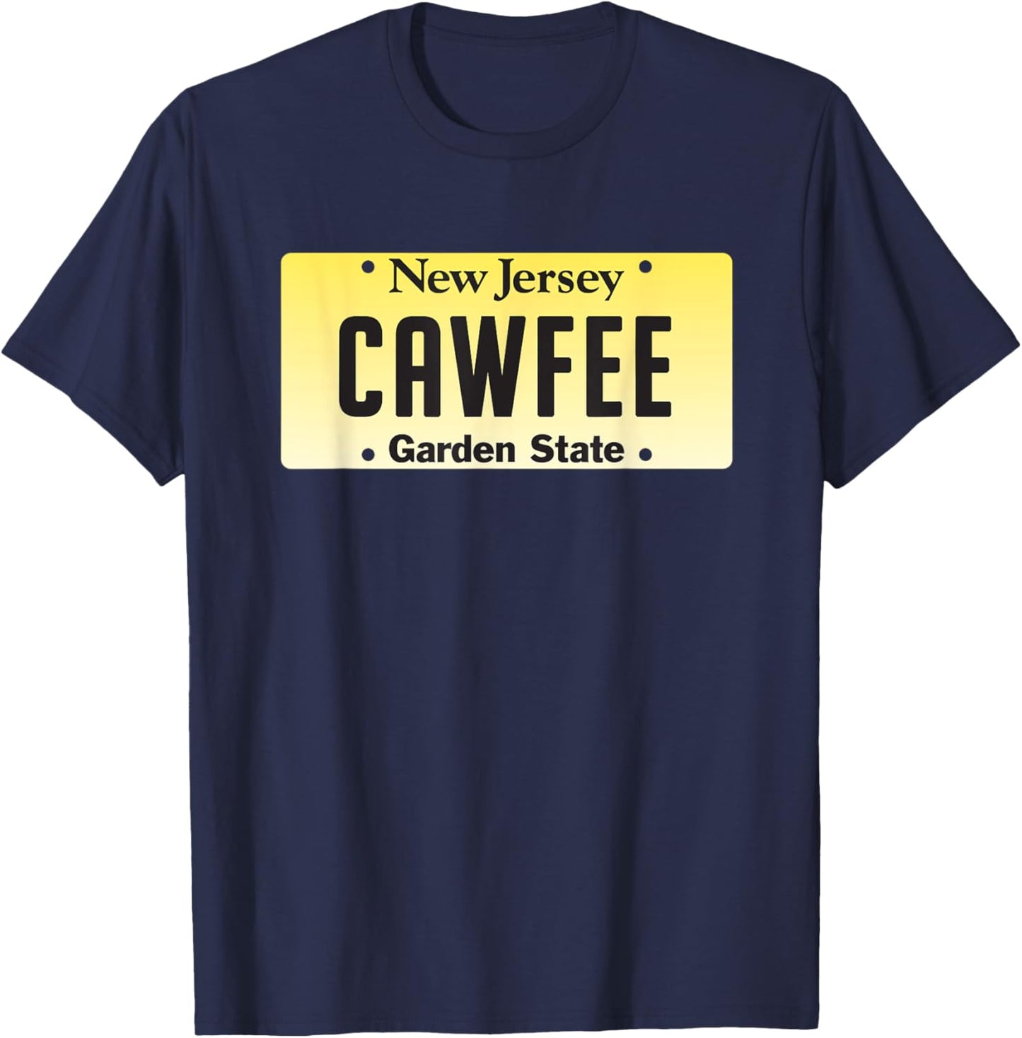New Jersey CAWFEE license plate T-Shirt - T-Shirt | Navy