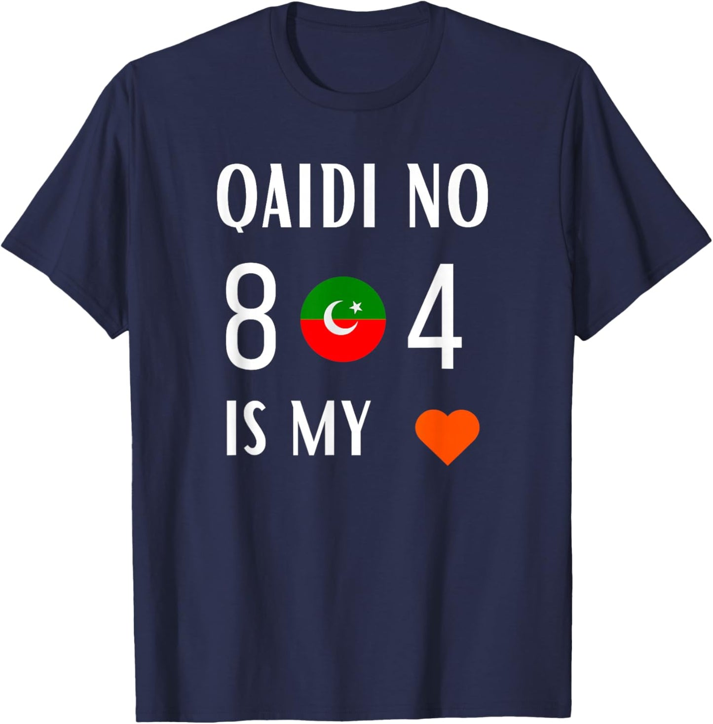 Imran Khan Number Qaidi No 804 is Our Love Pti Supporter T-Shirt - T-Shirt | Navy