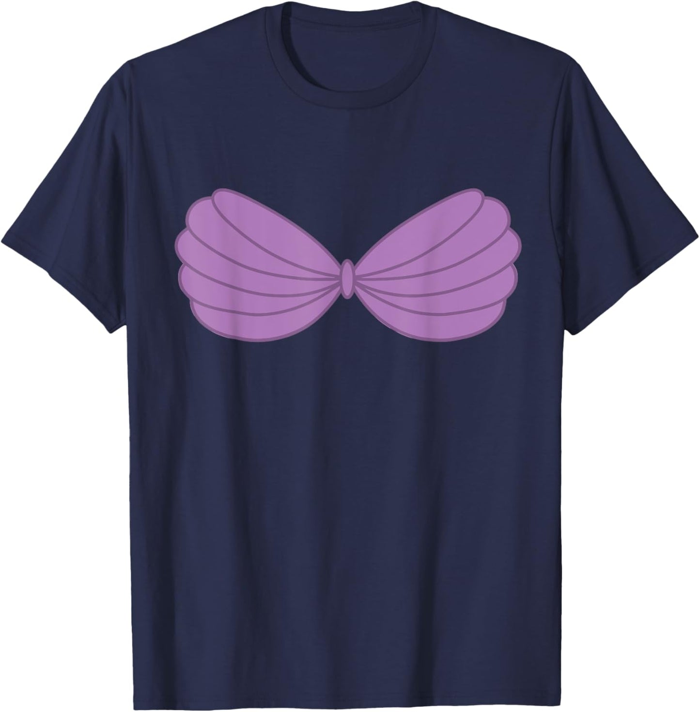 Purple Mermaid Seashell Bra Costume T-Shirt - T-Shirt | Navy