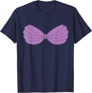 Purple Mermaid Seashell Bra Costume T-Shirt - T-Shirt | Navy