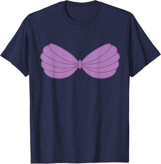 Purple Mermaid Seashell Bra Costume T-Shirt - T-Shirt | Navy