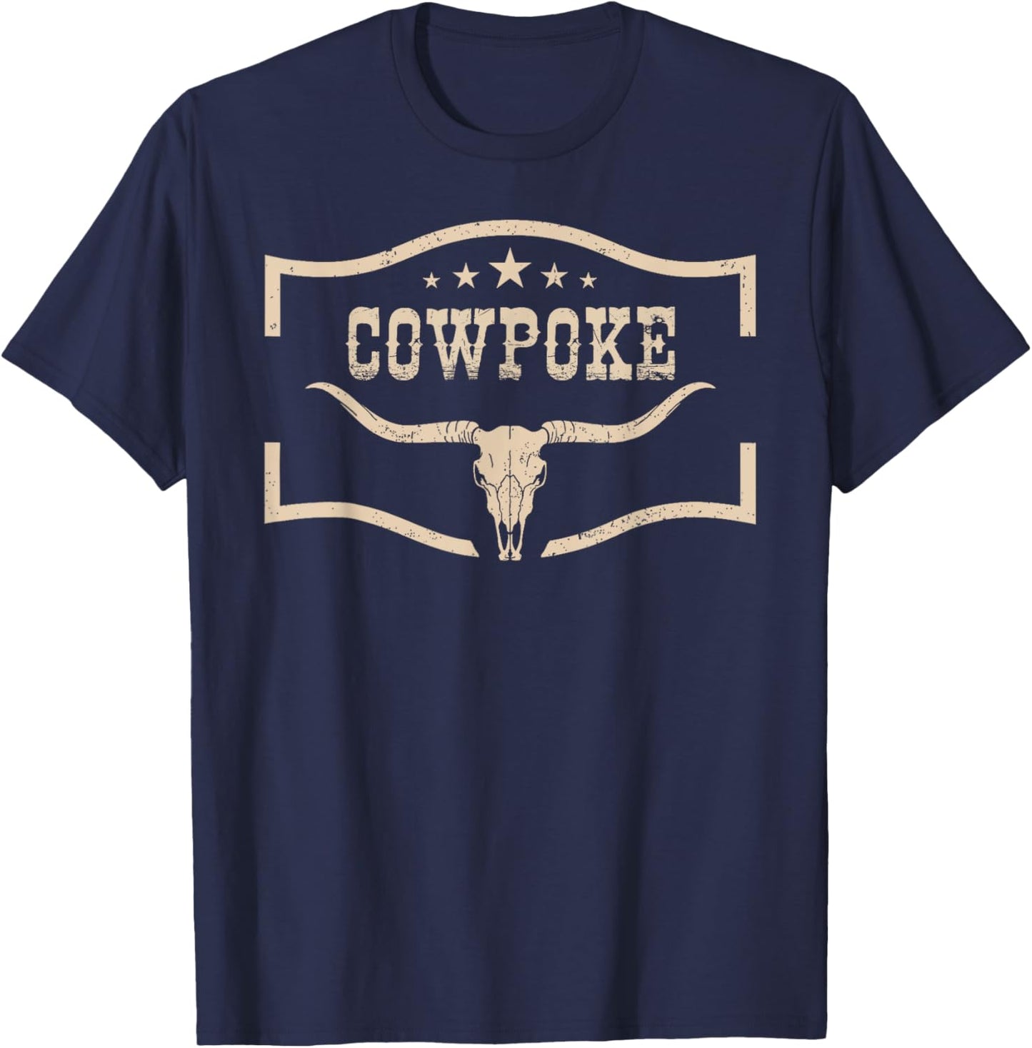 Western Cowpoke, I'm Just a Cowpoke In The Big Rodeo Retro T-Shirt - T-Shirt | Navy