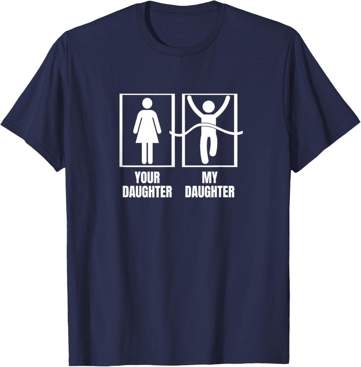 Running Your Daughter My Daughter Proud Dad Mom Marathon T-Shirt - T-Shirt | Navy