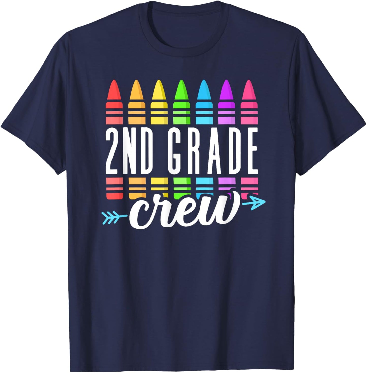 2nd Grade Crew Back to School Second Grade Teacher Boy Girl T-Shirt - T-Shirt | Navy