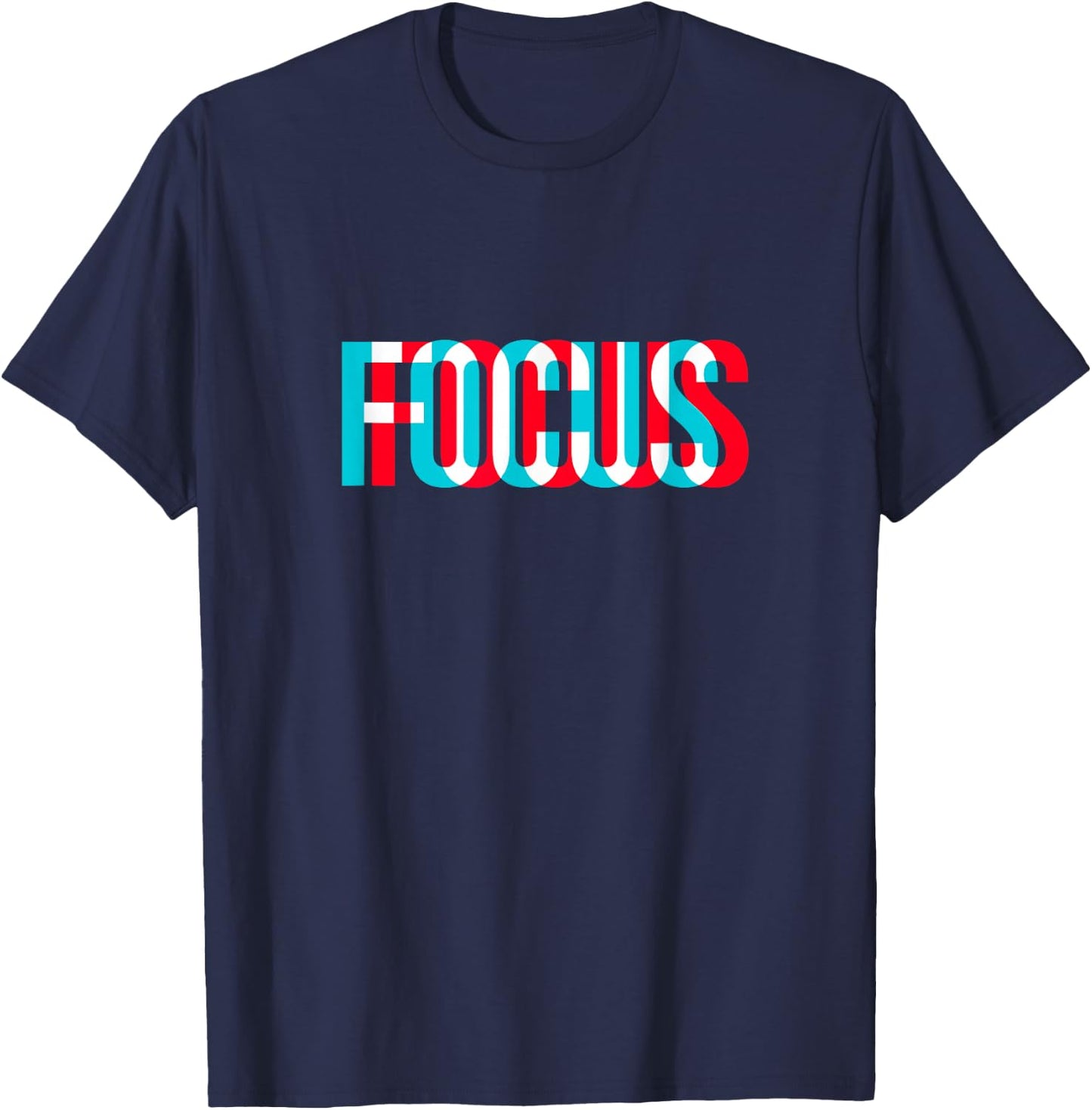 Focus Motivational Optical Illusion T-Shirt - T-Shirt | Navy