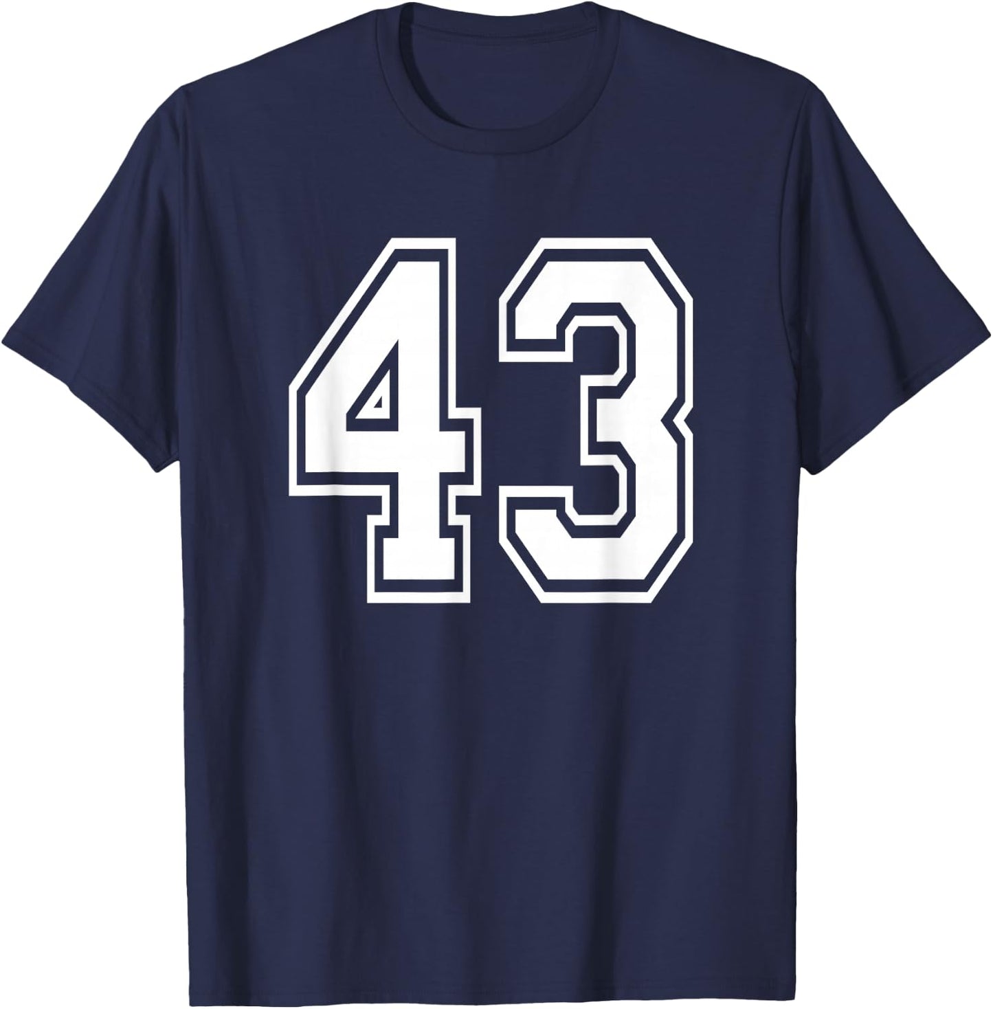 Number 43 43rd Birthday Gift Player Team Numbered Jersey T-Shirt - T-Shirt | Navy
