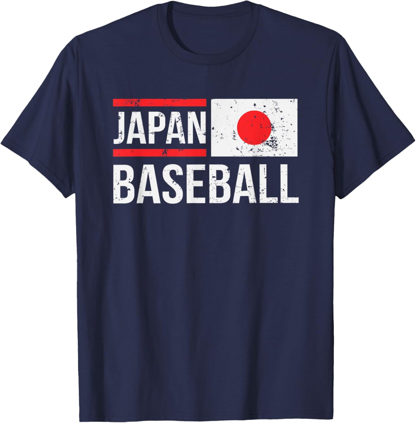 Japan Baseball Jersey Nippon Vintage Flag Fan of Yakyu T-Shirt - T-Shirt | Navy