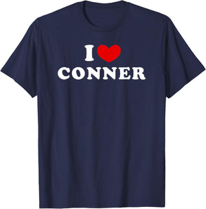 I Love Conner, I Heart Conner T-Shirt - T-Shirt | Navy