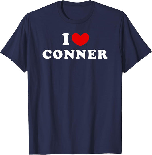 I Love Conner, I Heart Conner T-Shirt - T-Shirt | Navy