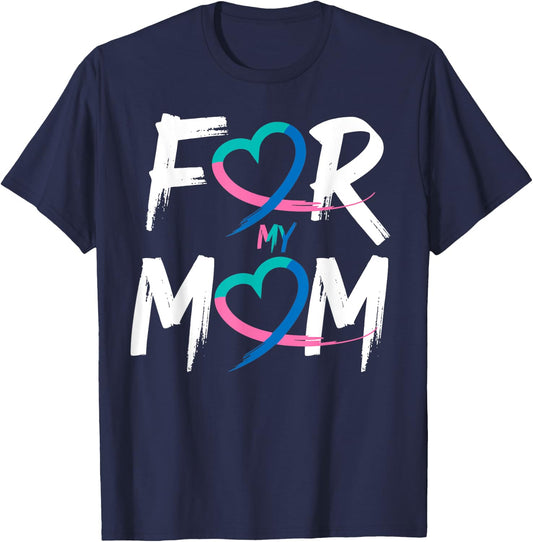 Thyroid Cancer Awareness For My Mom T-Shirt - T-Shirt | Navy