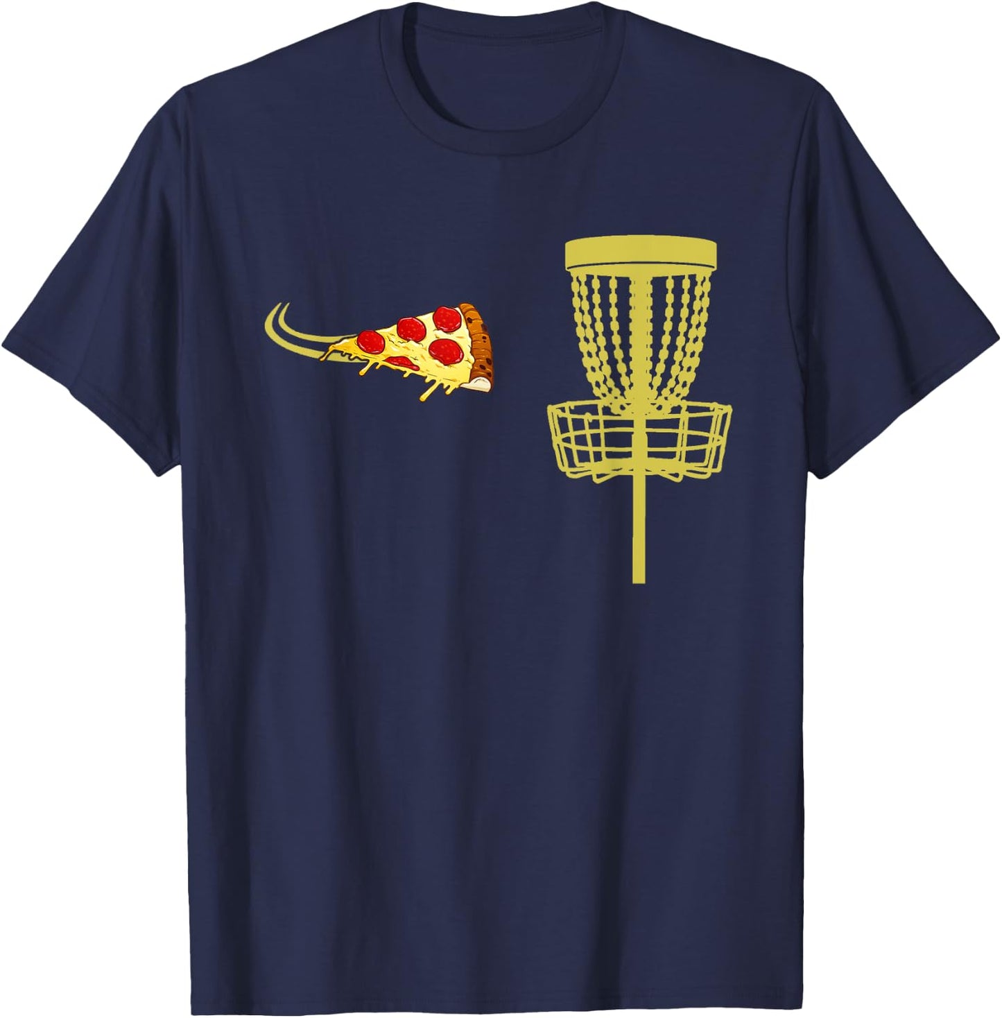 Pizza Disc Golf Frisbee Funny T Shirt Gift or Women T-Shirt - T-Shirt | Navy
