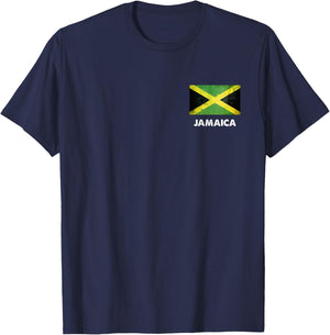 Jamaica Flag Jersey | Jamaican T-Shirt - T-Shirt | Navy