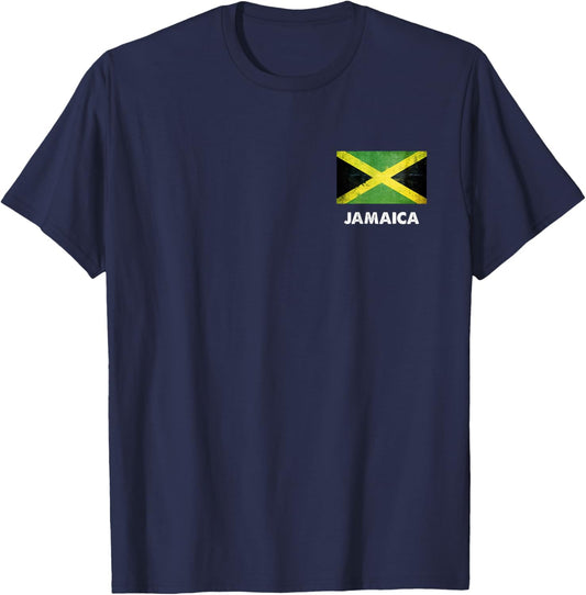 Jamaica Flag Jersey | Jamaican T-Shirt - T-Shirt | Navy