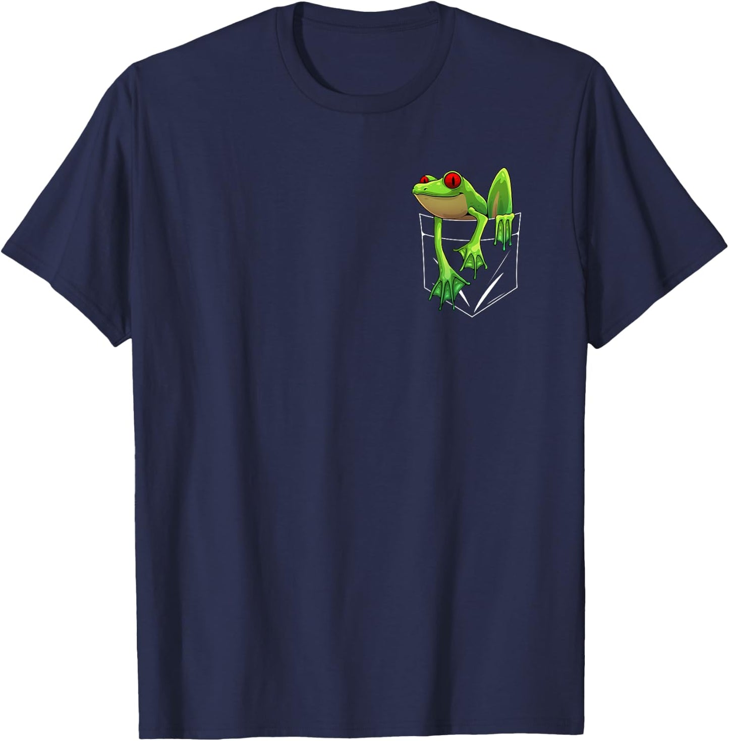 Cool Frog In Pocket Women Kawaii Toad Frog Lovers T-Shirt - T-Shirt | Navy