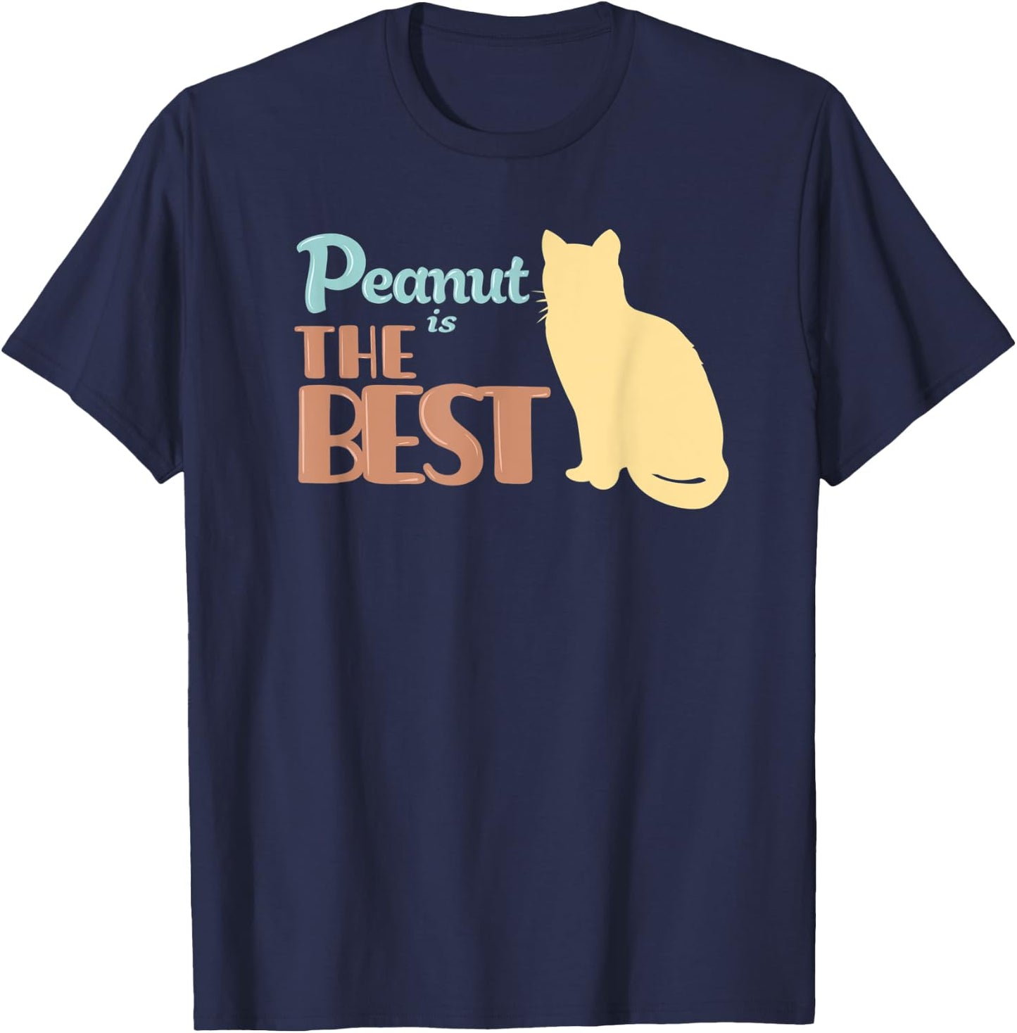 Peanut Cat Name Peanut Kitty Gift Women Kids T-Shirt - T-Shirt | Navy