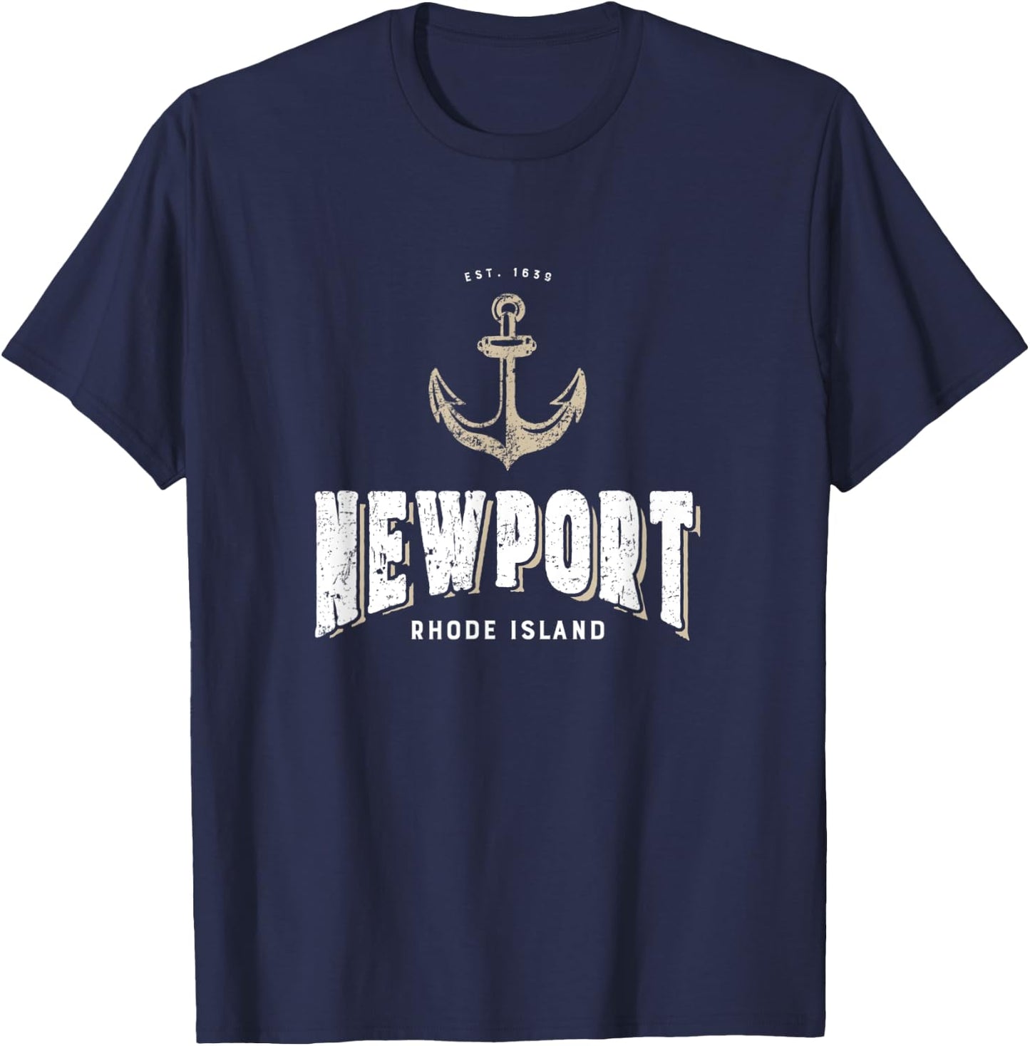 Newport Rhode Island Retro Vintage sailing T-Shirt - T-Shirt | Navy