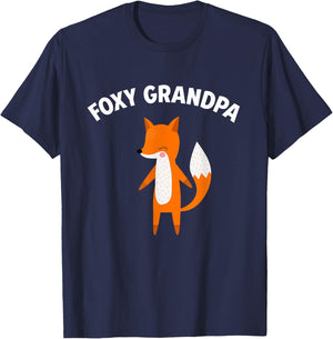 Foxy Grandpa Funny Father's Day Fox Pun Joke T-Shirt - T-Shirt | Navy