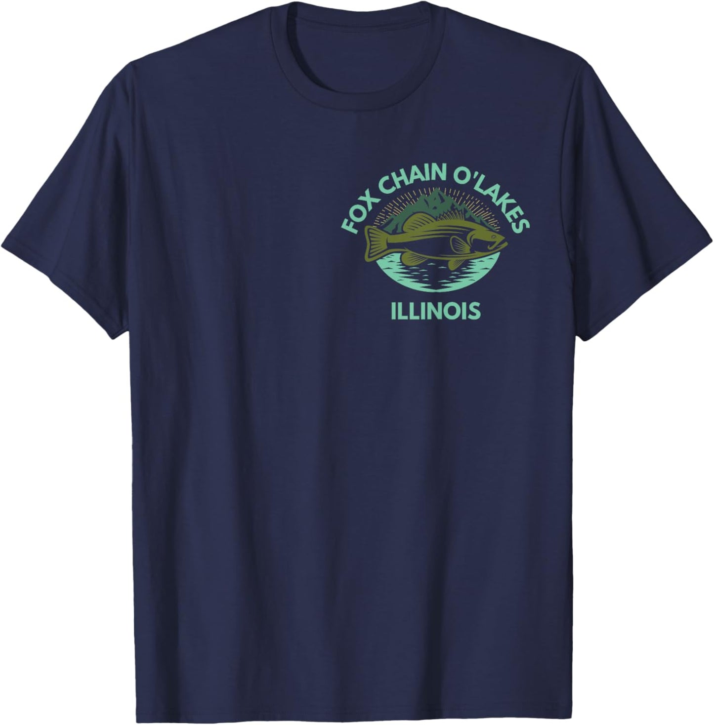 FOX CHAIN O Lakes Illinois Trip Family Fishing Lake Camping T-Shirt - T-Shirt | Navy