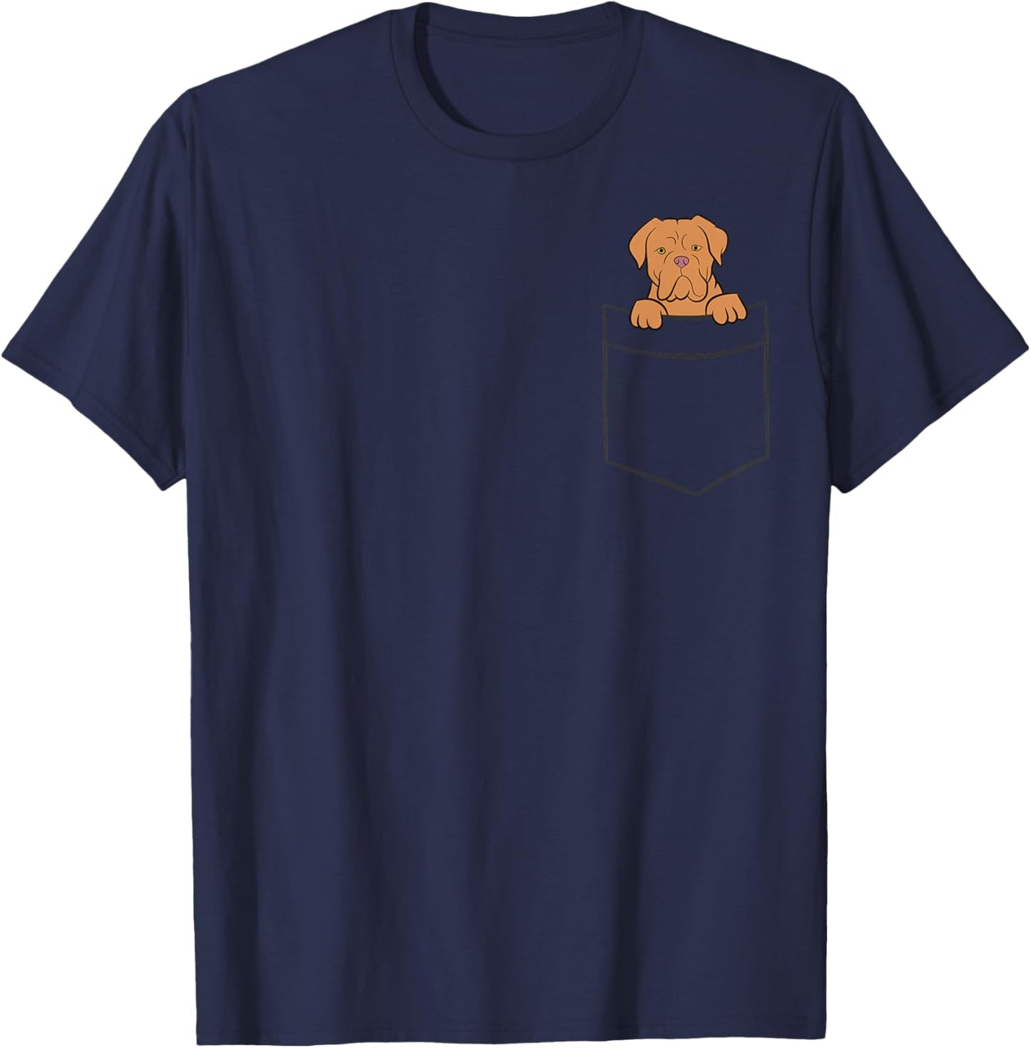 Dogue De Bordeaux Dog In Pocket Funny Dogue De Bordeaux T-Shirt - T-Shirt | Navy