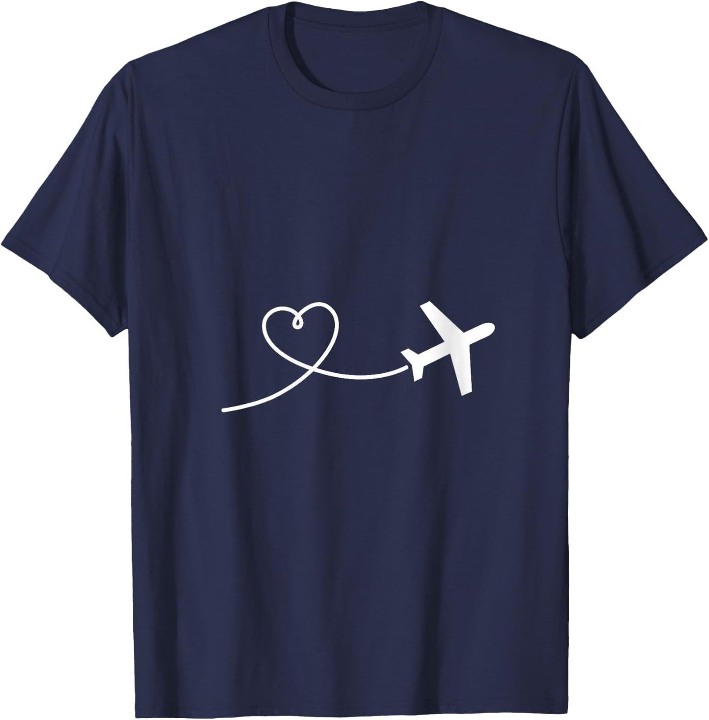 Airplane heart V-Neck T-Shirt - T-Shirt | Navy