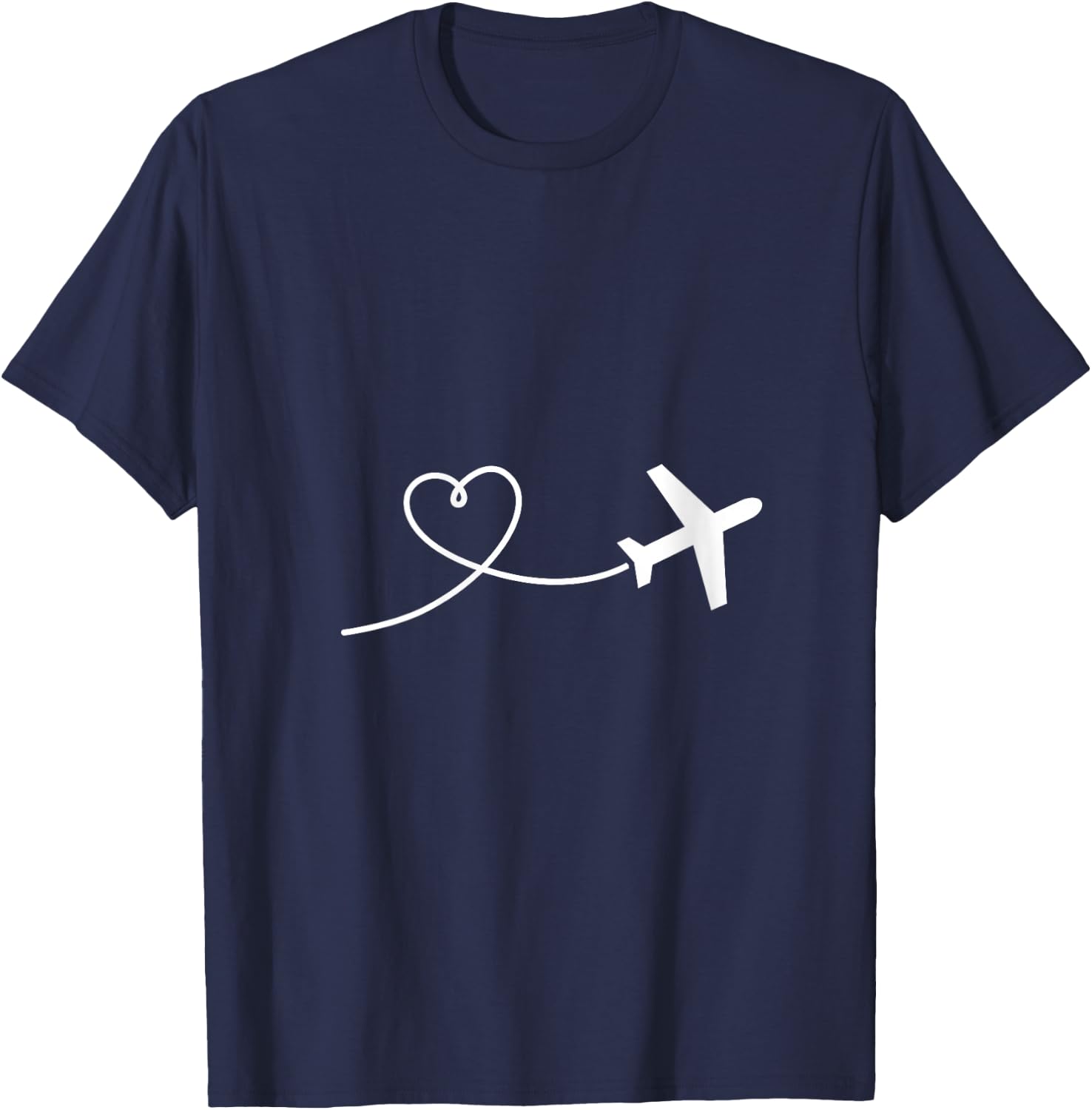 Airplane heart V-Neck T-Shirt - T-Shirt | Navy