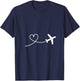 Airplane heart V-Neck T-Shirt - T-Shirt | Navy