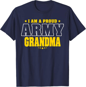 G2T Proud Army Family Proud Army Grandma Patriotic Pride Military Grandmother T-Shirt - T-Shirt | Navy