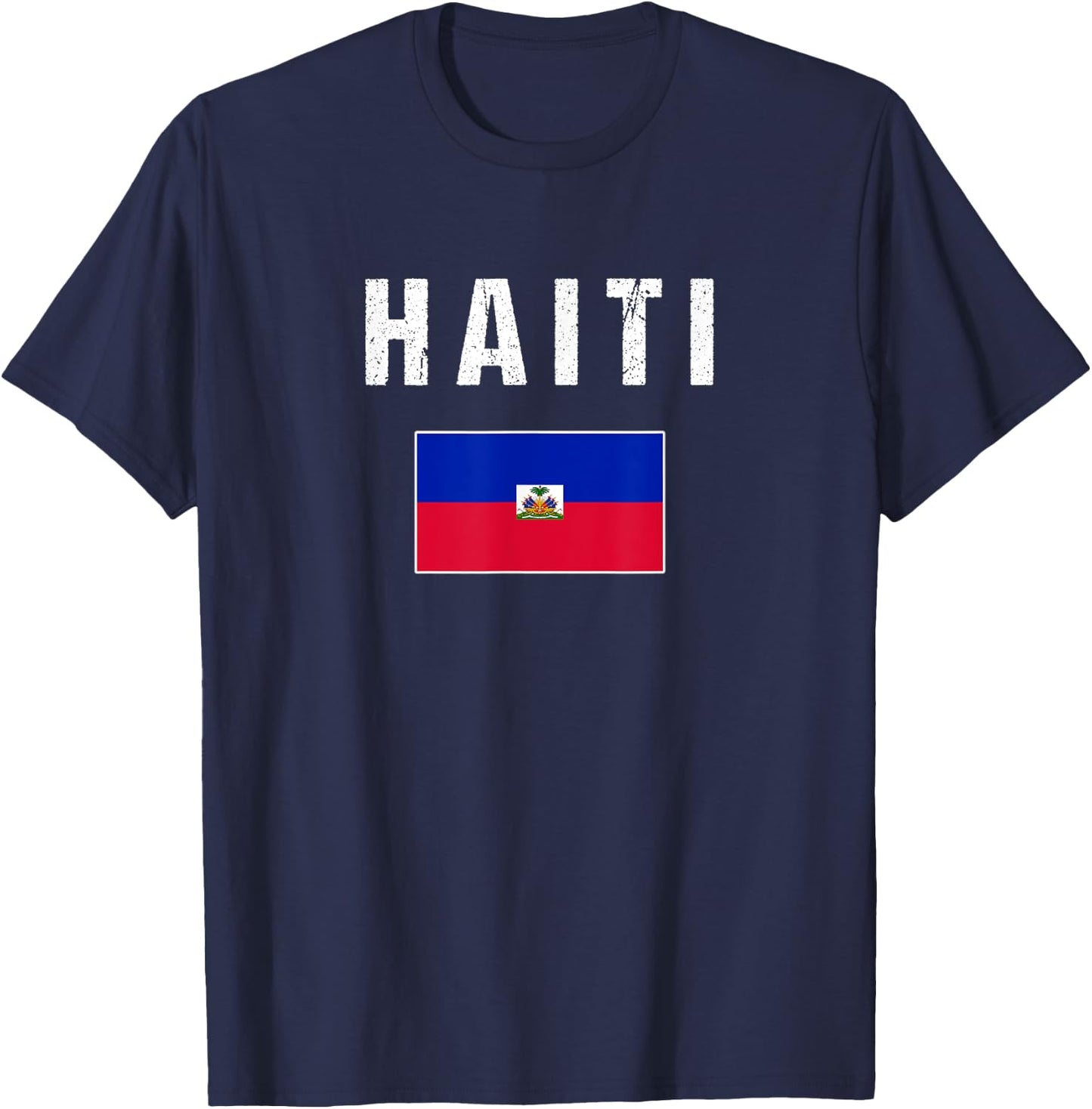 Haiti Haitian Flag Gift Women Youth Kids T-Shirt - T-Shirt | Navy