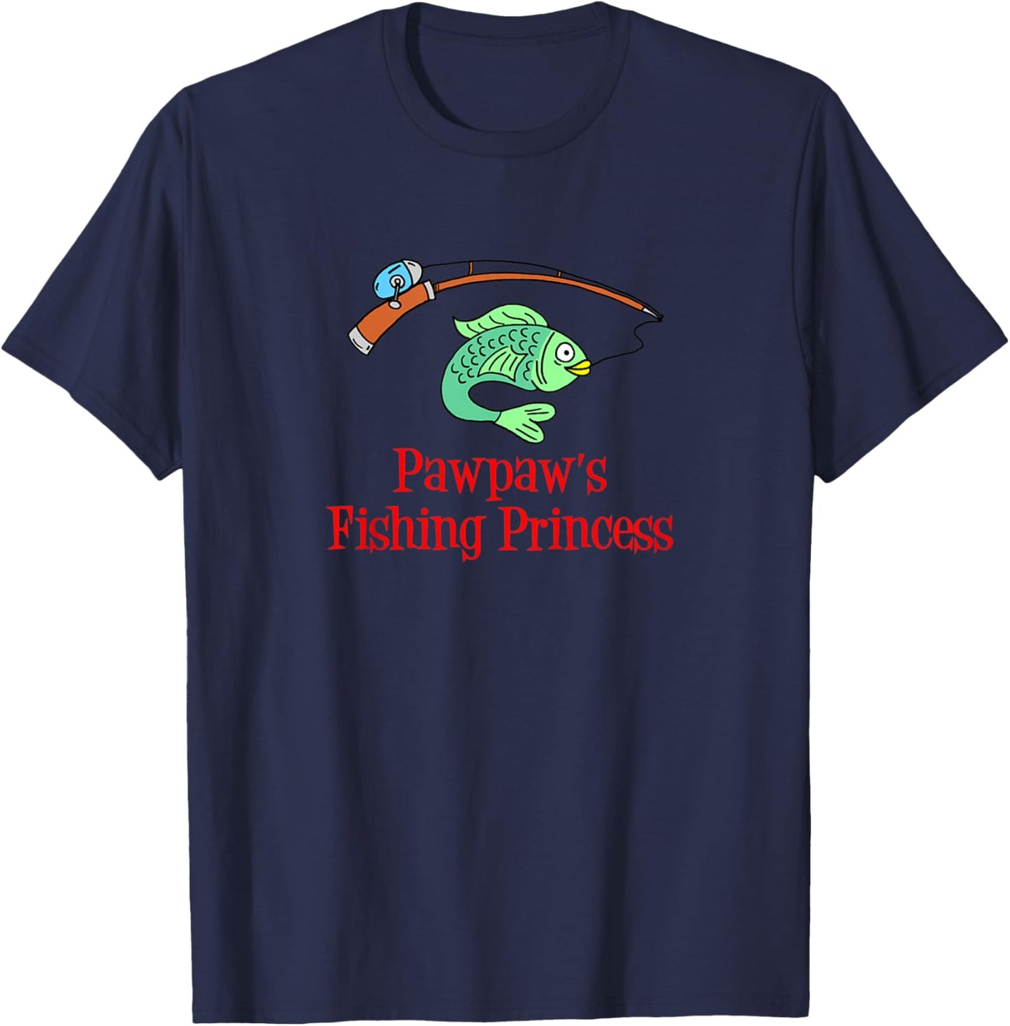 Kids Pawpaw's Fishing Princess Granddaughter Fish T-Shirt - T-Shirt | Navy