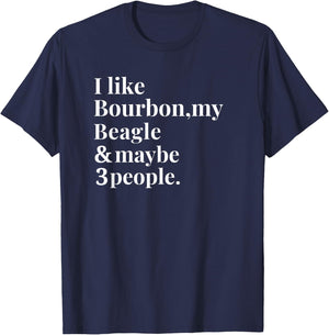 Beagle Funny Dog Owner Bourbon Whiskey Lover Gift Men T-Shirt - T-Shirt | Navy