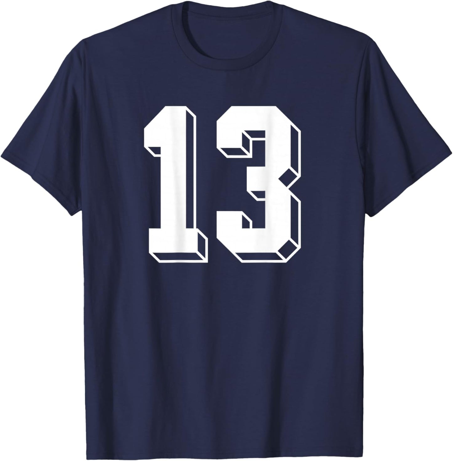 Number 13 BACKSIDE - Retro 80s 90s Team Jersey Numbered T-Shirt - T-Shirt | Navy