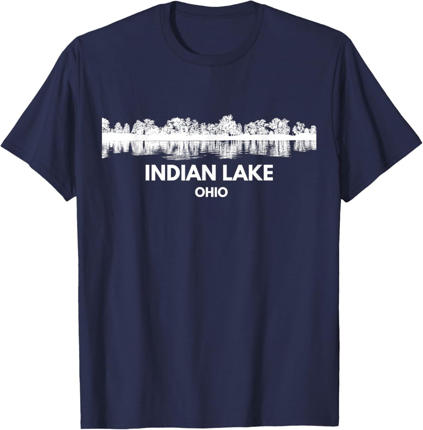 INDIAN Lake OHIO Trip Funny Summer Fishing Camping Crew 2025 Men Women Kids T-Shirt - T-Shirt | Navy