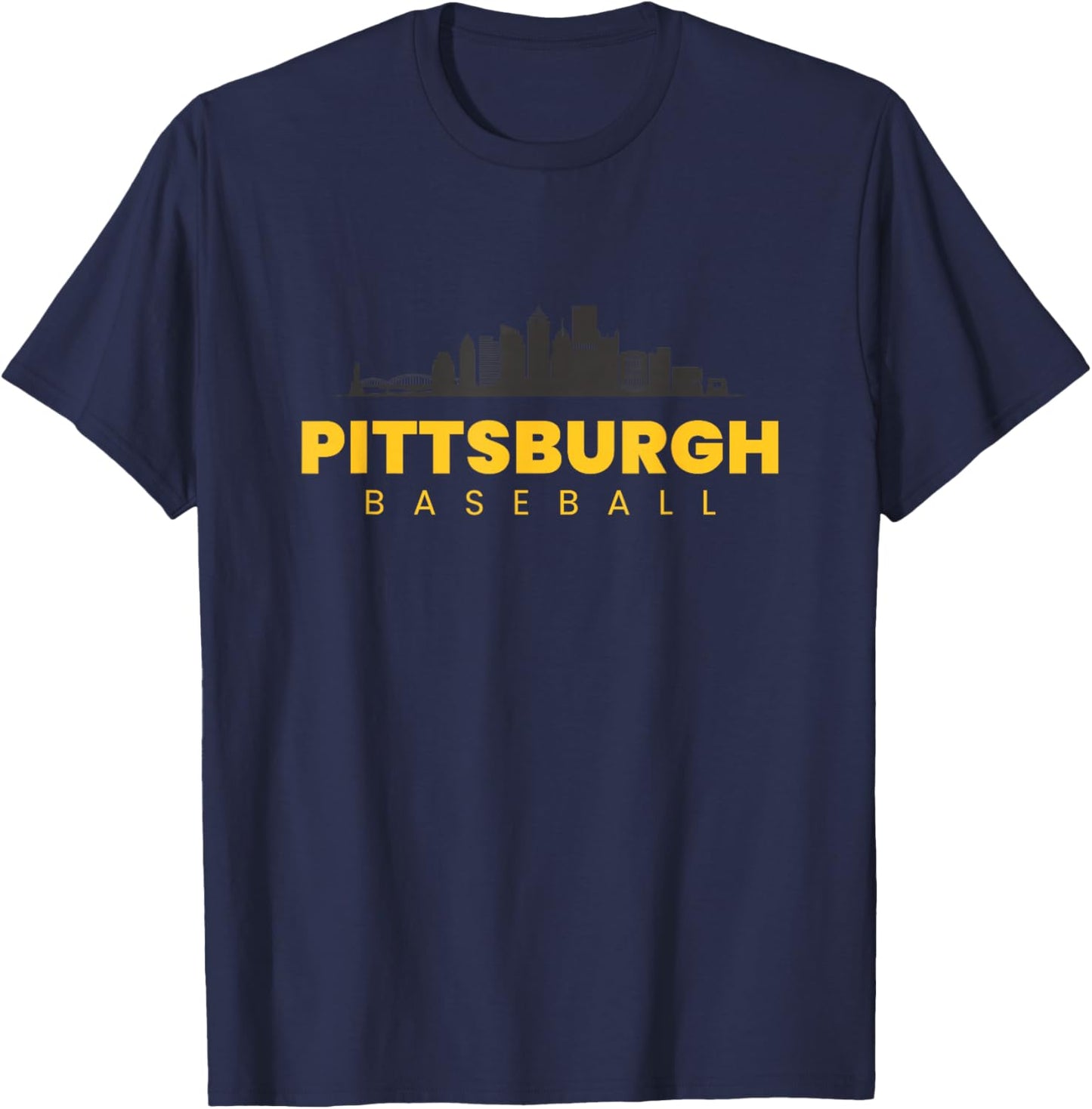 Pittsburgh Baseball Vintage City Skyline Baseball Lover T-Shirt - T-Shirt | Navy