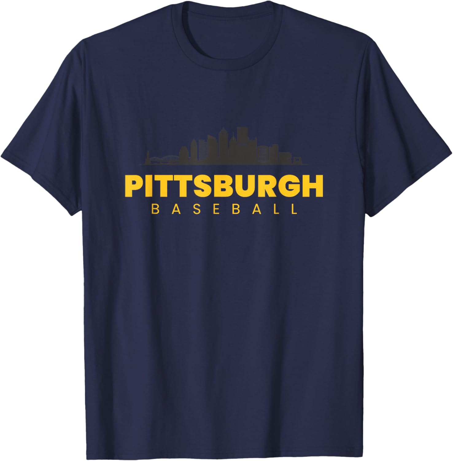 Pittsburgh Baseball Vintage City Skyline Baseball Lover T-Shirt - T-Shirt | Navy